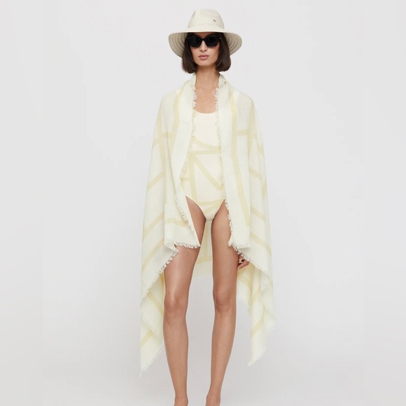 Toteme Monogram Beach Sarong in Sand - Picture 6 of 12